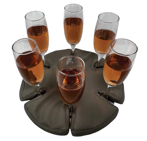 Glass Anchor - the good-looking wine glass holder for boats, picnics, festivals, camping and motorhomes. Holds 6 glasses. No fixings needed. Stop the spills! Special Launch Offer Plus Free UK Shipping