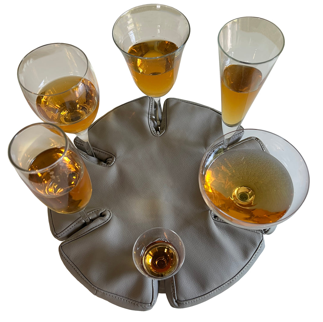 Glass Anchor - the good-looking wine glass holder for boats, picnics, festivals, camping and motorhomes. Holds 6 glasses. No fixings needed. Stop the spills! Special Launch Offer Plus Free UK Shipping