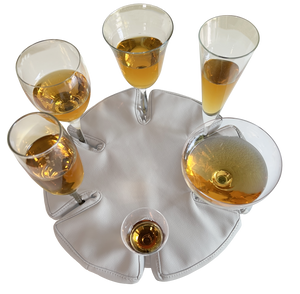 Glass Anchor - the good-looking wine glass holder for boats, picnics, festivals, camping and motorhomes. Holds 6 glasses. No fixings needed. Stop the spills! Special Launch Offer Plus Free UK Shipping